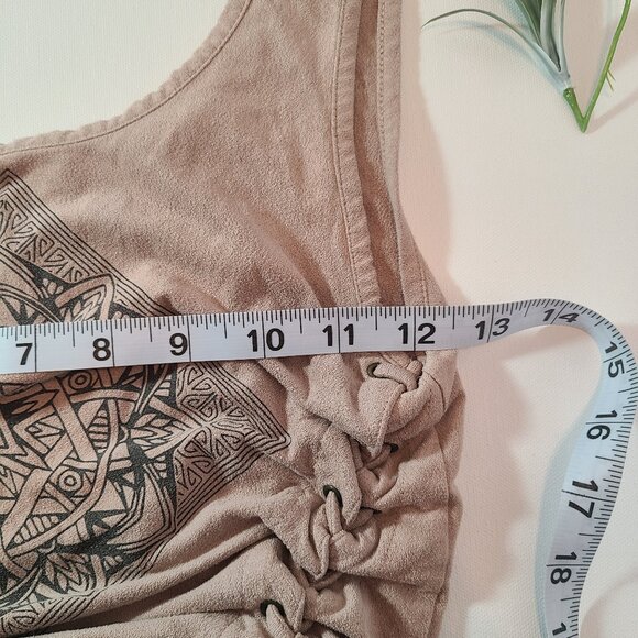 Kendall + Kylie Boho Side-Lace Crop Tank – Mandala Print – Size Small - Picture 10 of 11